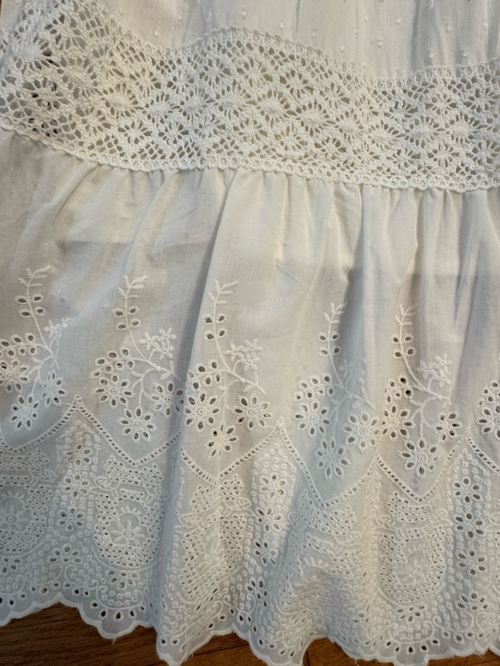NEW Embroidered Eyelet Maxi Skirt- Ecru - Picture 2 of 14